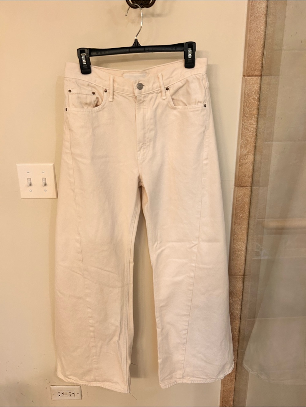 MOTHER Lemon Twist High-Rise Wide Leg Jeans in Natural - Picture 2 of 8